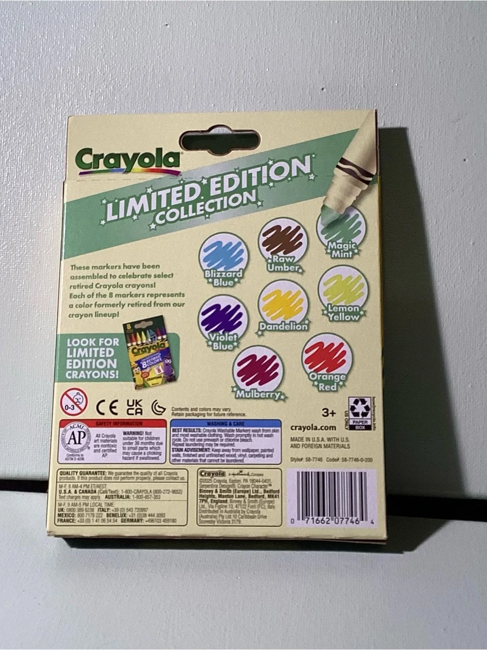 Crayola Retired Crayon Colors Limited Edition 8 Broad Line Markers NEW